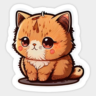 Kawaii Golden Brown Kitty Sticker
